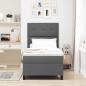 Preview: Boxspringbett mit Kopfteil Dunkelgrau 90 x 190 cm Stoff