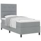 Preview: Boxspringbett mit Matratze Hellgrau 100 x 200 cm Stoff