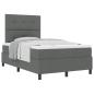 Preview: Boxspringbett mit Kopfteil Dunkelgrau 120 x 190 cm Stoff