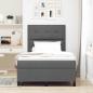 Preview: Boxspringbett mit Kopfteil Dunkelgrau 120 x 190 cm Stoff