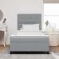 Preview: Boxspringbett mit Kopfteil Hellgrau 120 x 200 cm Stoff