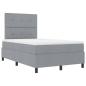 Preview: Boxspringbett mit Kopfteil Hellgrau 120 x 200 cm Stoff