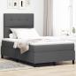 Preview: ARDEBO.de - Boxspringbett mit Kopfteil Dunkelgrau 120 x 200 cm Stoff