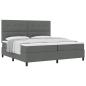 Preview: Boxspringbett mit Kopfteil Dunkelgrau 200 x 200 cm Stoff