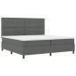 Preview: Boxspringbett mit Kopfteil Dunkelgrau 200 x 200 cm Stoff