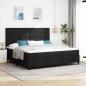 Preview: ARDEBO.de - Boxspringbett mit Kopfteil Schwarz 200 x 200 cm Stoff