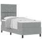 Preview: Boxspringbett mit Kopfteil Hellgrau 80 x 200 cm Stoff