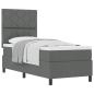 Preview: Boxspringbett mit Kopfteil Dunkelgrau 80 x 200 cm Stoff