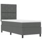 Preview: Boxspringbett mit Kopfteil Dunkelgrau 80 x 200 cm Stoff