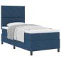 Preview: Boxspringbett mit Kopfteil Blau 90 x 190 cm Stoff