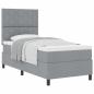 Preview: Boxspringbett mit Kopfteil Hellgrau 90 x 200 cm Stoff