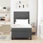 Preview: Boxspringbett mit Kopfteil Dunkelgrau 90 x 200 cm Stoff