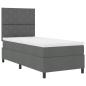 Preview: Boxspringbett mit Kopfteil Dunkelgrau 90 x 200 cm Stoff