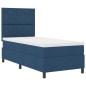 Preview: Boxspringbett mit Kopfteil Blau 90 x 200 cm Stoff