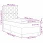 Preview: Boxspringbett mit Kopfteil Dunkelgrau 100 x 200 cm Stoff