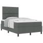 Preview: Boxspringbett mit Kopfteil Dunkelgrau 120 x 200 cm Stoff