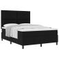 Preview: Boxspringbett mit Kopfteil Schwarz 140 x 190 cm Stoff