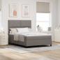 Preview: ARDEBO.de - Boxspringbett mit Kopfteil Taupe 140 x 190 cm Stoff