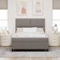 Preview: Boxspringbett mit Kopfteil Taupe 140 x 190 cm Stoff