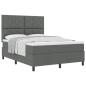 Preview: Boxspringbett mit Kopfteil Dunkelgrau 140 x 200 cm Stoff