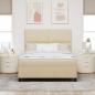 Preview: Boxspringbett mit Kopfteil Creme 160 x 200 cm Stoff