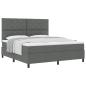 Preview: Boxspringbett mit Kopfteil Dunkelgrau 180 x 200 cm Stoff