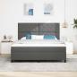 Preview: Boxspringbett mit Kopfteil Dunkelgrau 180 x 200 cm Stoff