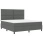 Preview: Boxspringbett mit Kopfteil Dunkelgrau 180 x 200 cm Stoff