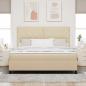 Preview: Boxspringbett mit Kopfteil Creme 180 x 200 cm Stoff