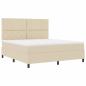 Preview: Boxspringbett mit Kopfteil Creme 180 x 200 cm Stoff