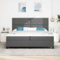 Preview: Boxspringbett mit Kopfteil Dunkelgrau 200 x 200 cm Stoff