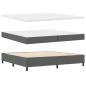 Preview: Boxspringbett mit Kopfteil Dunkelgrau 200 x 200 cm Stoff