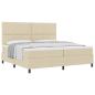 Preview: Boxspringbett mit Kopfteil Creme 200 x 200 cm Stoff