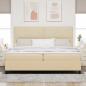 Preview: Boxspringbett mit Kopfteil Creme 200 x 200 cm Stoff