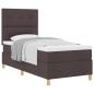 Preview: Boxspringbett mit Kopfteil Dunkelbraun 100 x 200 cm Stoff