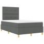 Preview: Boxspringbett mit Kopfteil Dunkelgrau 120 x 190 cm Stoff
