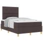 Preview: Boxspringbett mit Kopfteil Dunkelbraun 120 x 190 cm Stoff