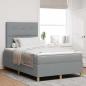 Preview: ARDEBO.de - Boxspringbett mit Kopfteil Hellgrau 120 x 200 cm Stoff