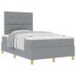 Preview: Boxspringbett mit Kopfteil Hellgrau 120 x 200 cm Stoff