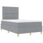 Preview: Boxspringbett mit Kopfteil Hellgrau 120 x 200 cm Stoff