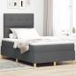 Preview: ARDEBO.de - Boxspringbett mit Kopfteil Dunkelgrau 120 x 200 cm Stoff