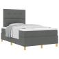 Preview: Boxspringbett mit Kopfteil Dunkelgrau 120 x 200 cm Stoff