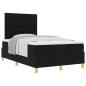 Preview: Boxspringbett mit Kopfteil Schwarz 120 x 200 cm Stoff