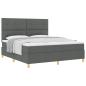 Preview: Boxspringbett mit Kopfteil Dunkelgrau 180 x 200 cm Stoff