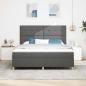 Preview: Boxspringbett mit Kopfteil Dunkelgrau 180 x 200 cm Stoff