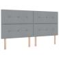 Preview: Boxspringbett mit Kopfteil Hellgrau 200 x 200 cm Stoff