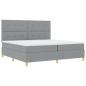 Preview: Boxspringbett mit Kopfteil Hellgrau 200 x 200 cm Stoff