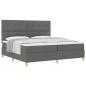 Preview: Boxspringbett mit Kopfteil Dunkelgrau 200 x 200 cm Stoff