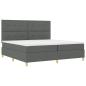 Preview: Boxspringbett mit Kopfteil Dunkelgrau 200 x 200 cm Stoff
