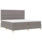 Preview: Boxspringbett mit Kopfteil Taupe 200 x 200 cm Stoff